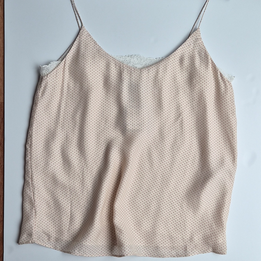 Massimo Dutti 100% mulberry silk Polka Dot & Lace Trim Camisole - Picture 2 of 12